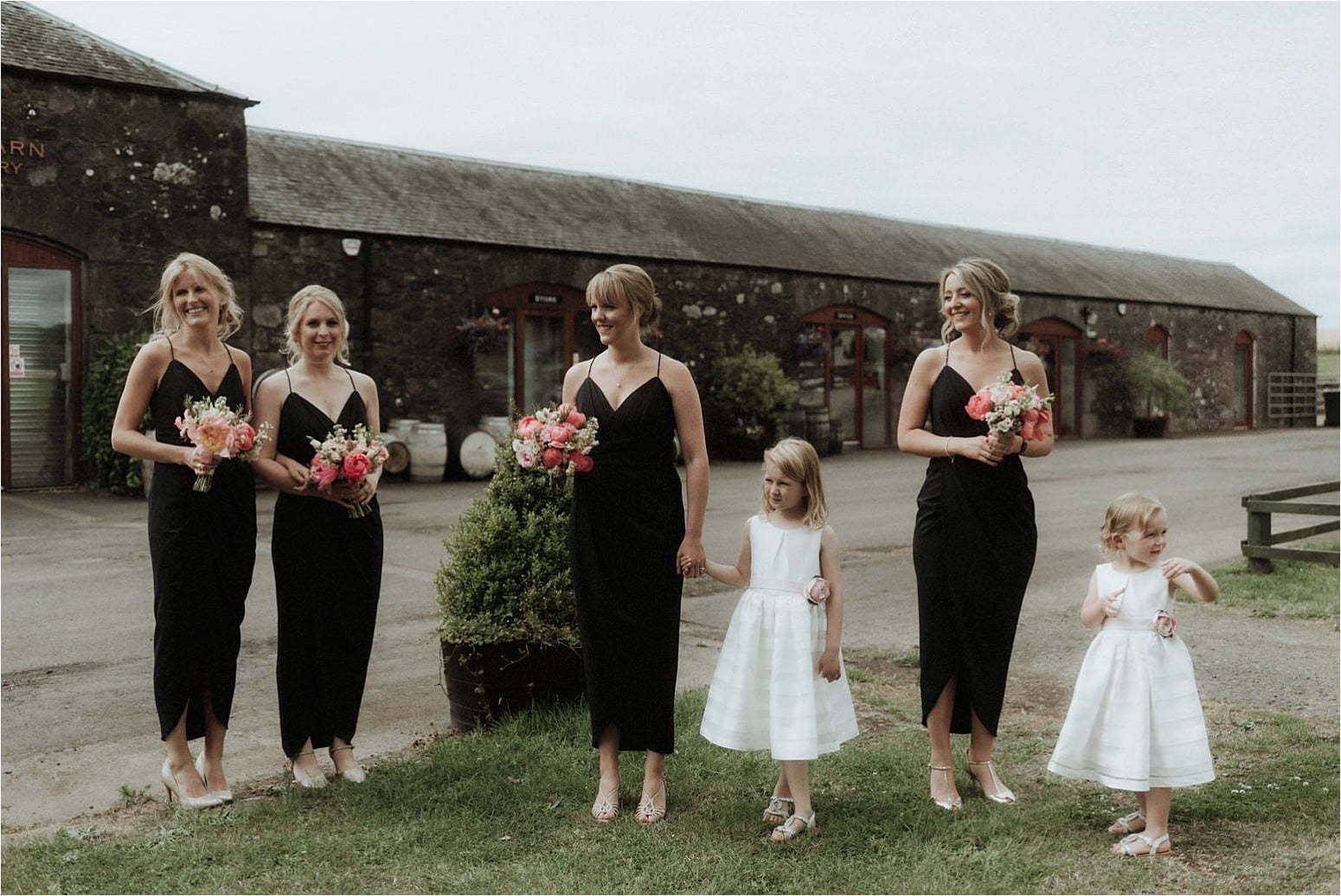 scottish wedding at bachilton barn bridesmaids wait