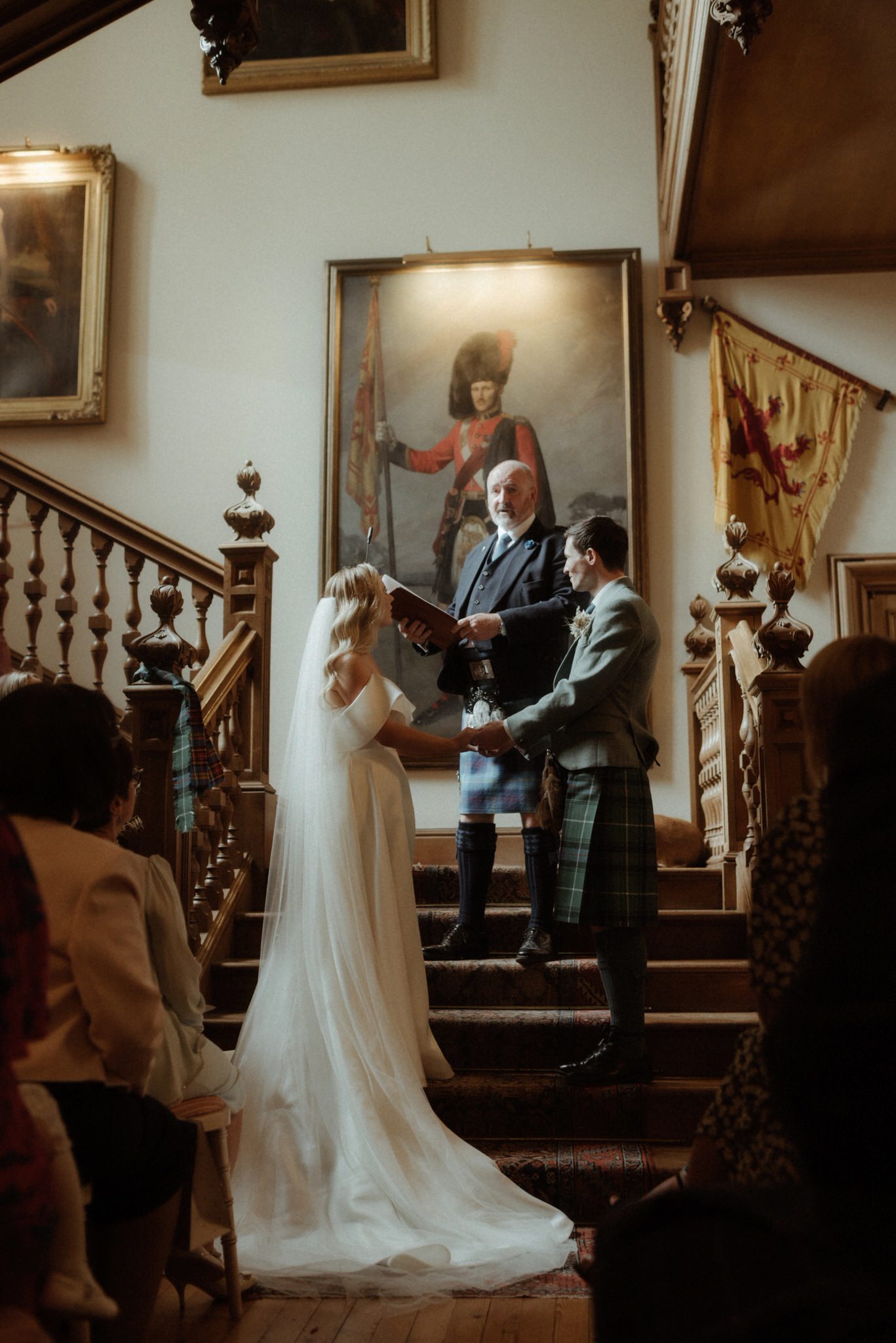 bride and groom during their wedding ceremony at Birkhill House
