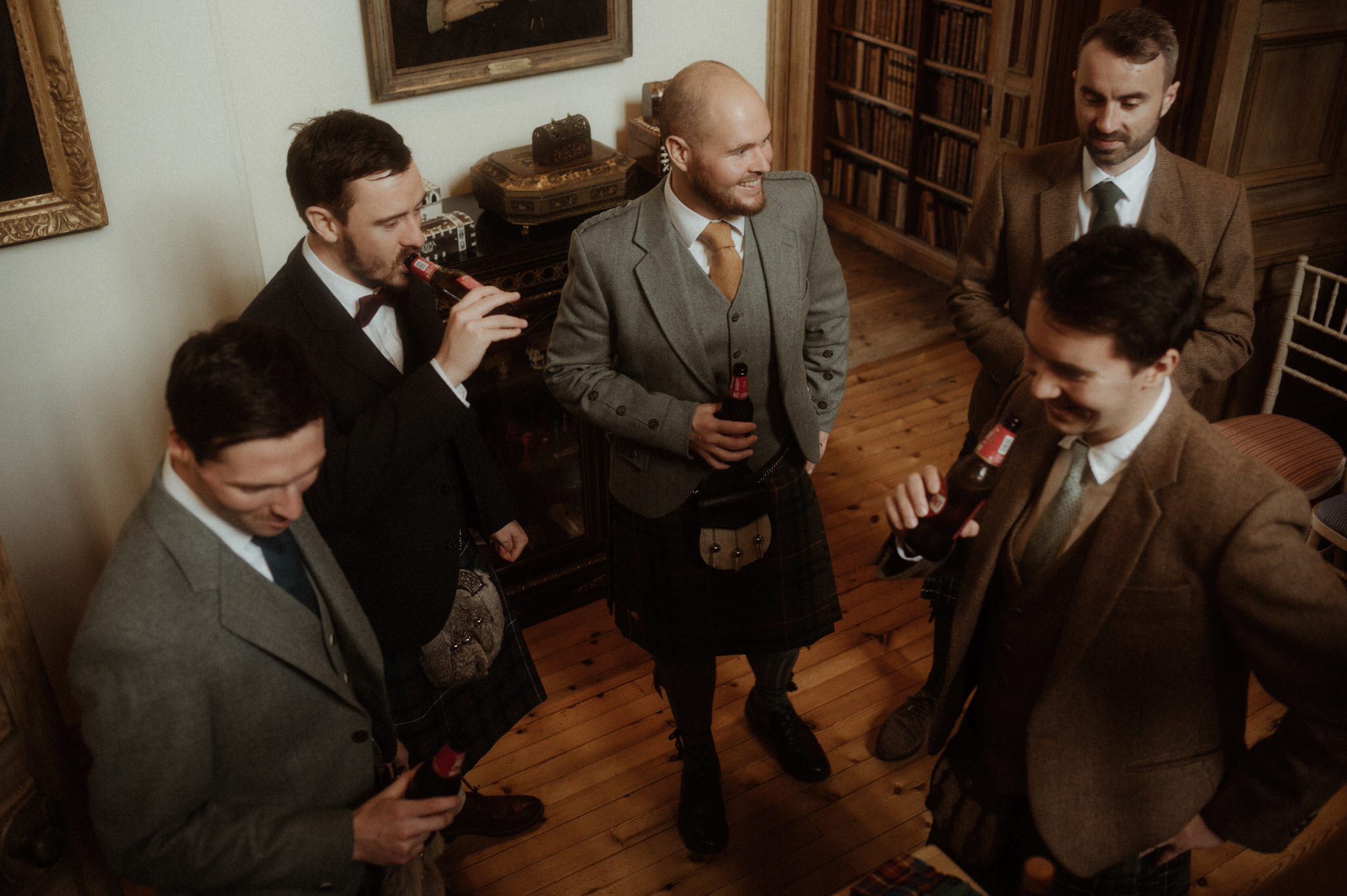 groomsmen at a wedding at Birkhill House